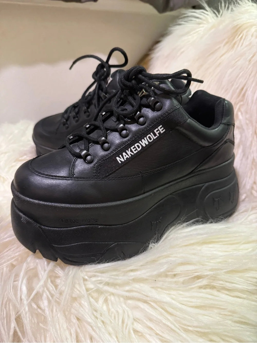 Naked Wolfe Black Platform Sneakers Like new